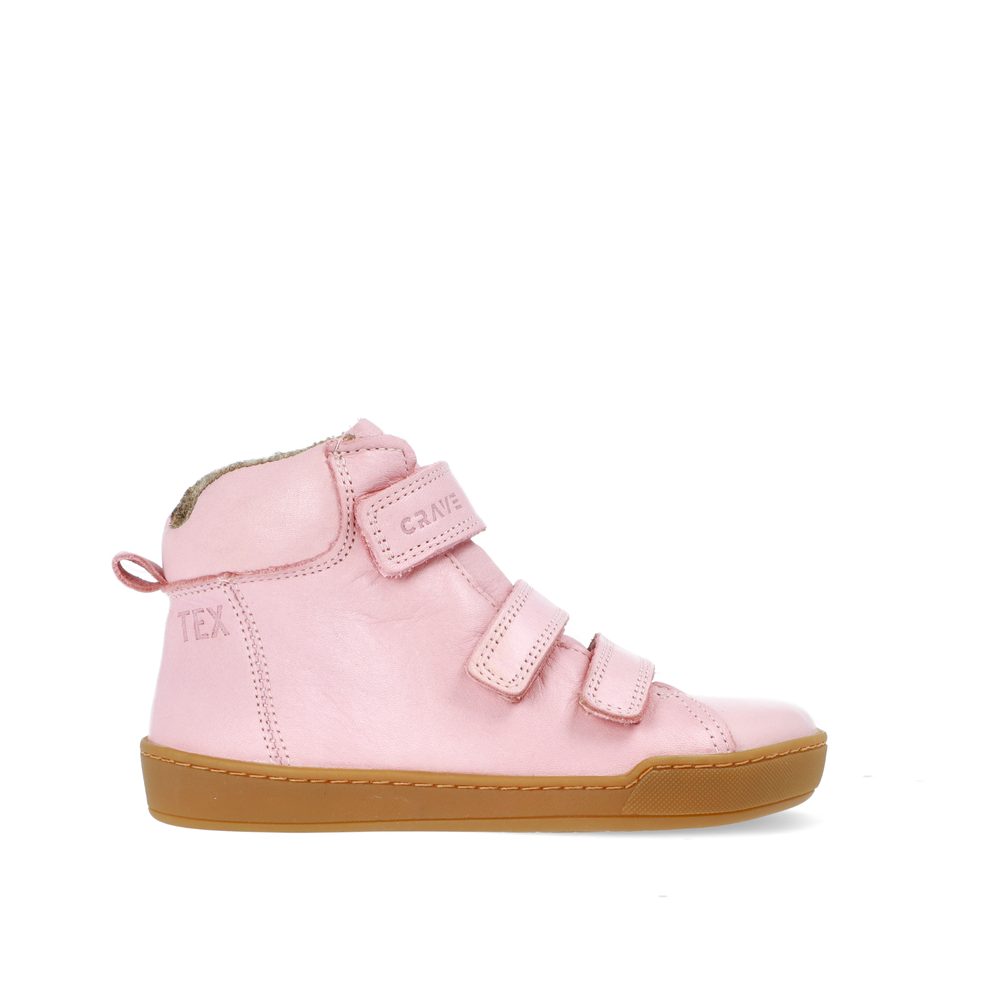 CRAVE SNOWFIELD Pink Dětské zimní zateplené barefoot boty