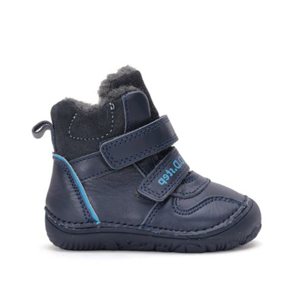 D.D.STEP W073-42814A ZIMNÍ KOTNÍKOVÉ BOTY Royal Blue Dětské zimní zateplené barefoot boty - 20