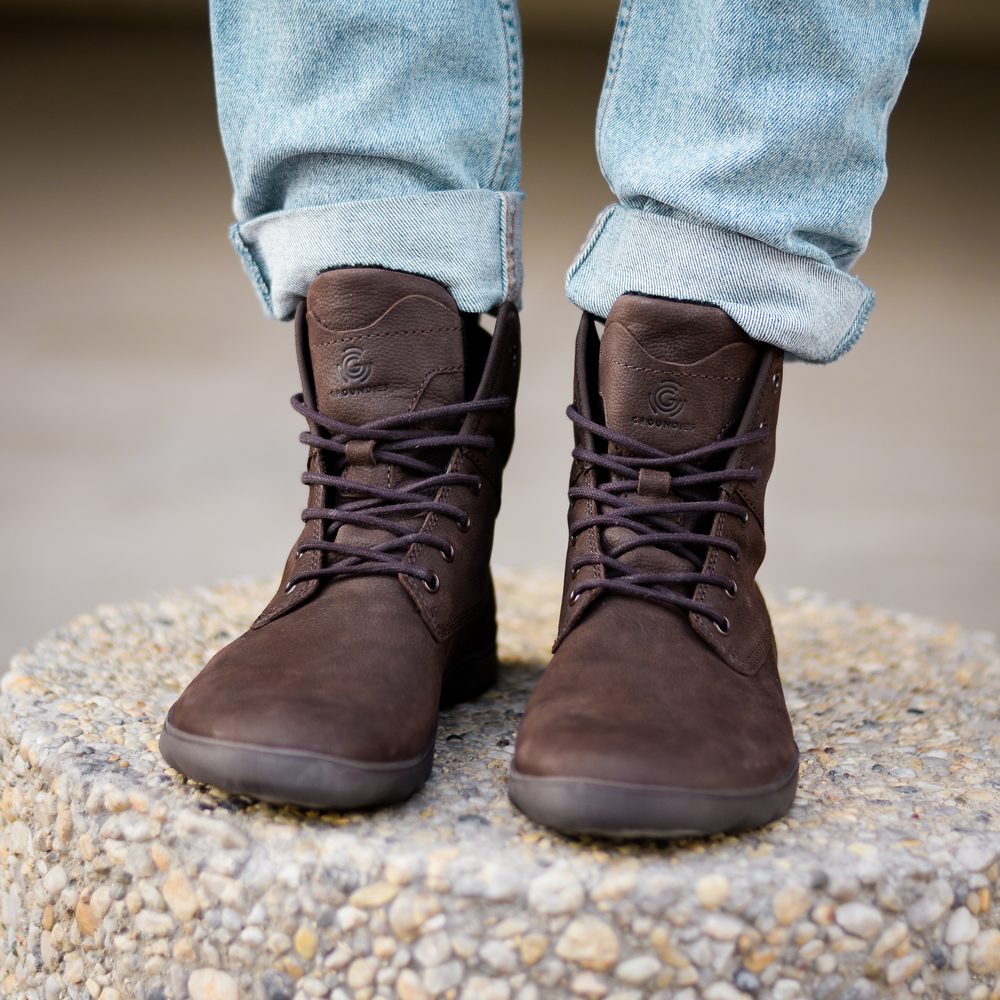 GROUNDIES WILLIAMSBURG Brown Zimní zateplené barefoot boty