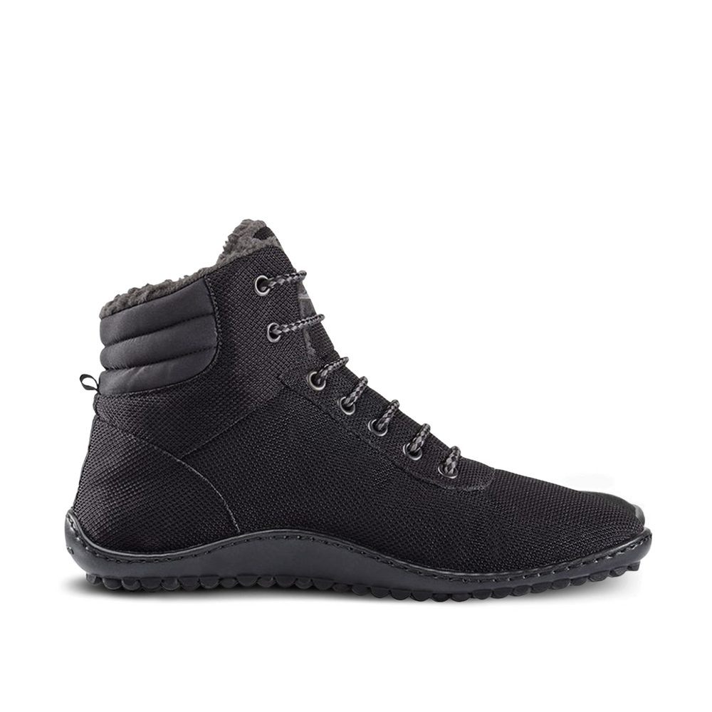 Leguano KOSMO Black Kotníčkové zateplené barefoot boty
