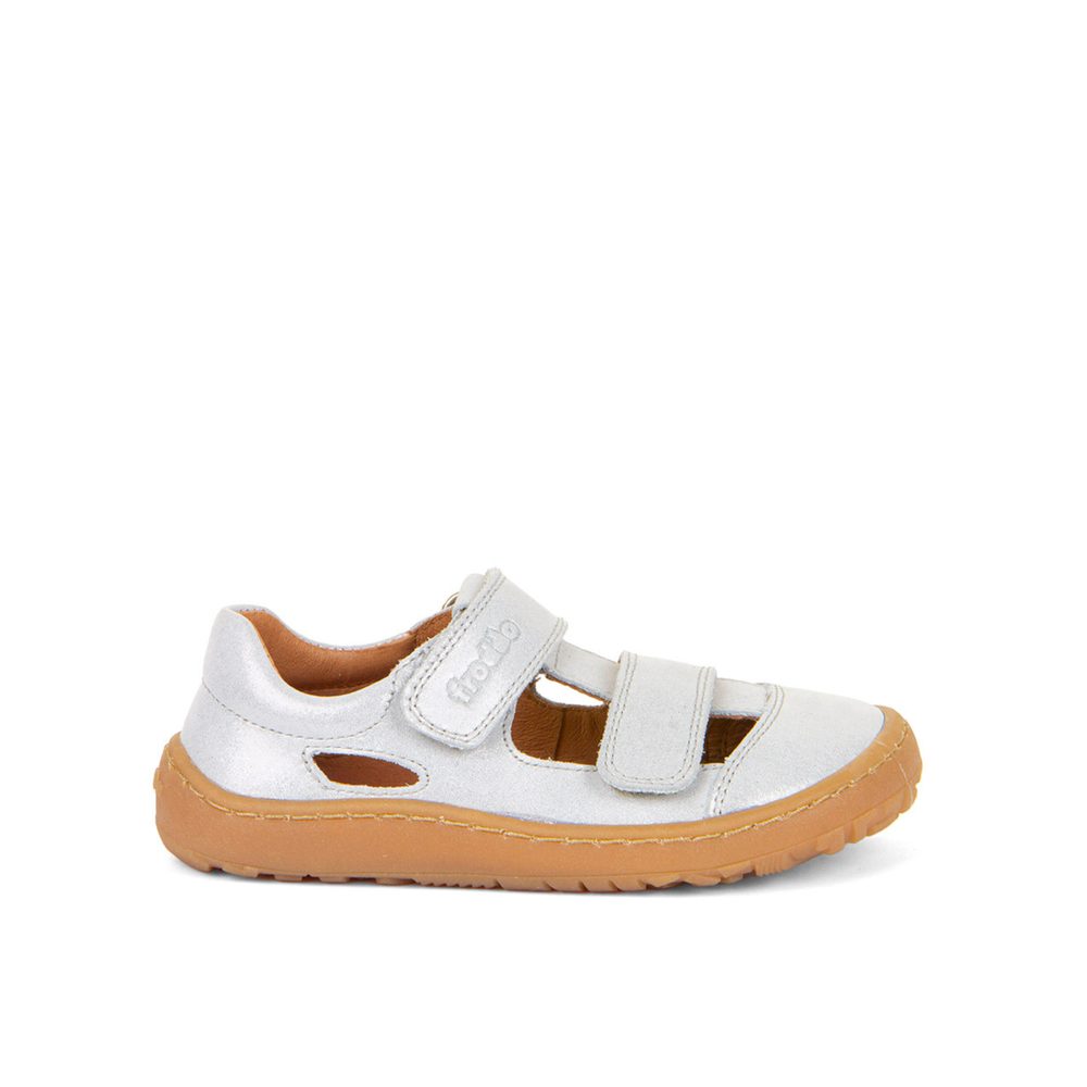 FRODDO SANDAL VELCRO II Silver Dětské barefoot sandály