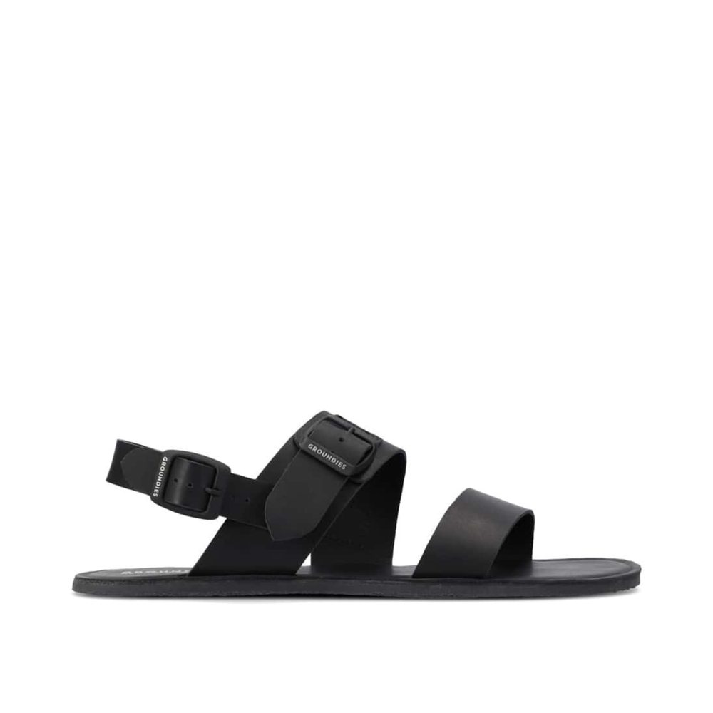 GROUNDIES KOS Black Barefoot sandály 44M