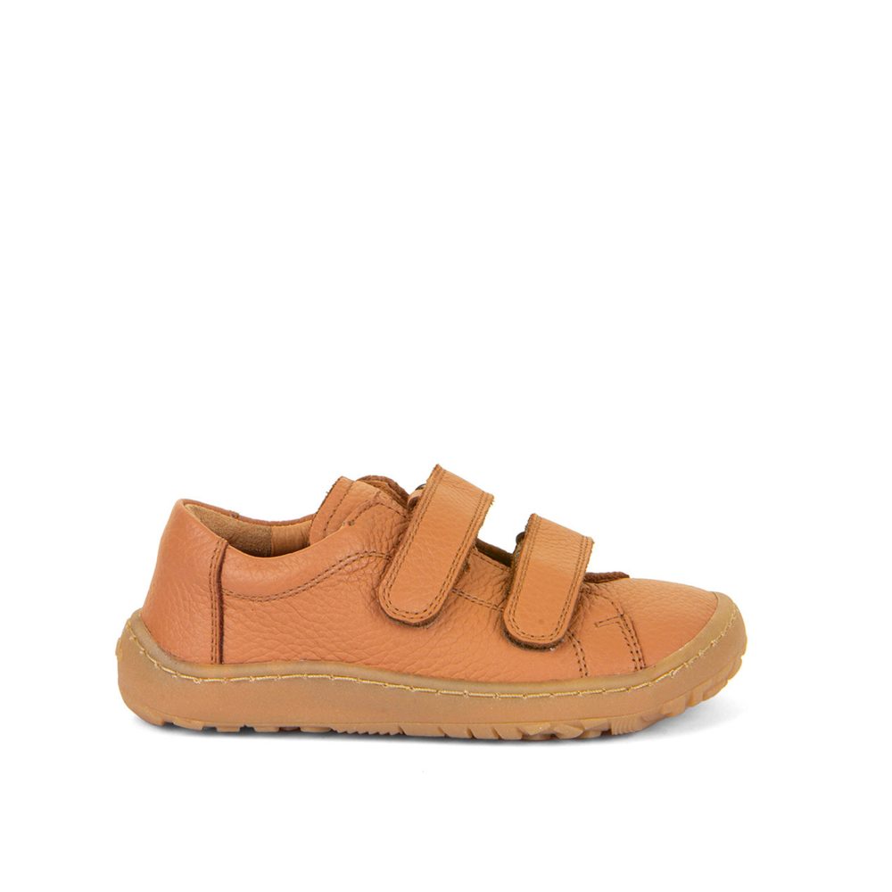 FRODDO TENISKY LEATHER D VELCRO II Cognac Dětské barefoot tenisky