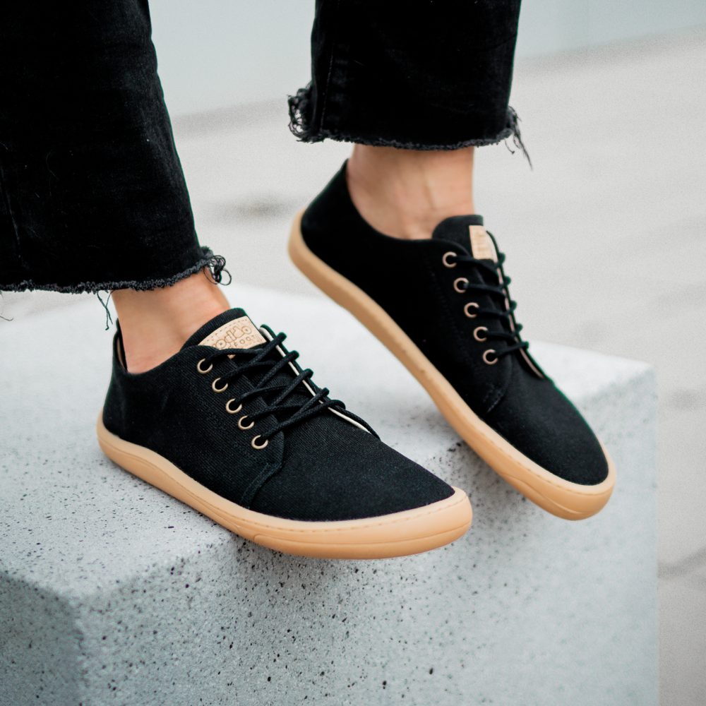 FRODDO SNEAKER VEGAN LACES II Black Barefoot tenisky