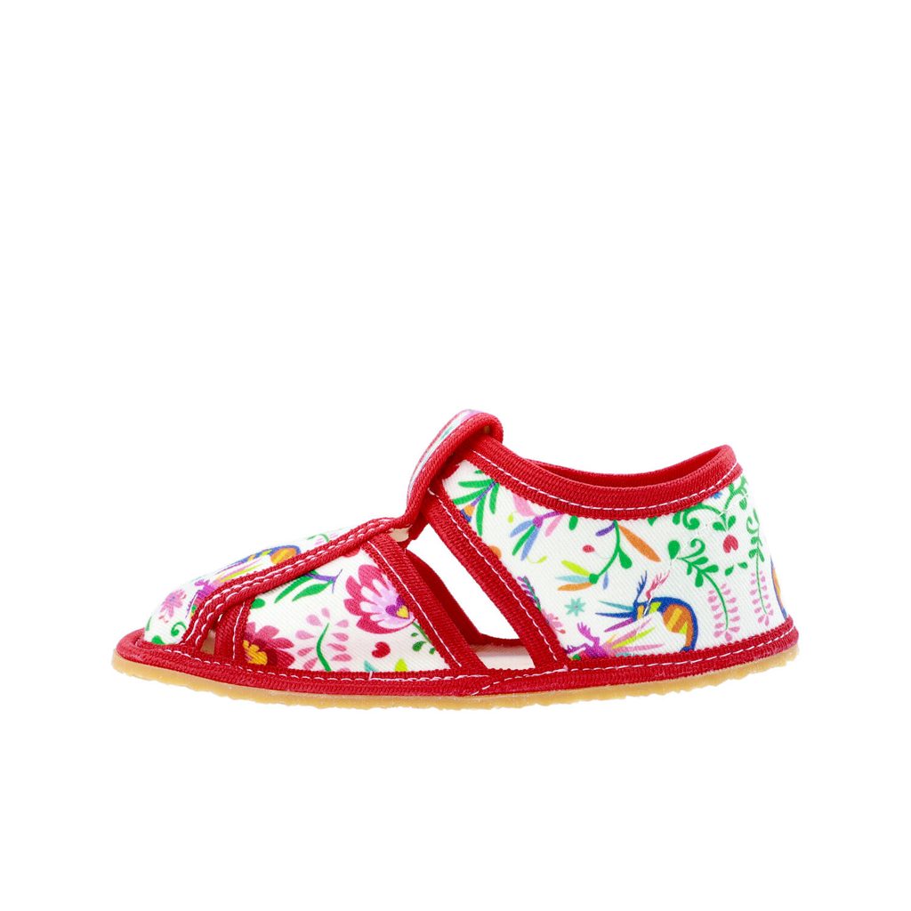 naBOSo – BABY BARE SLIPPERS White Folklore – Baby Bare Shoes – Slippers –  Children – Zažijte pohodlí barefoot bot.