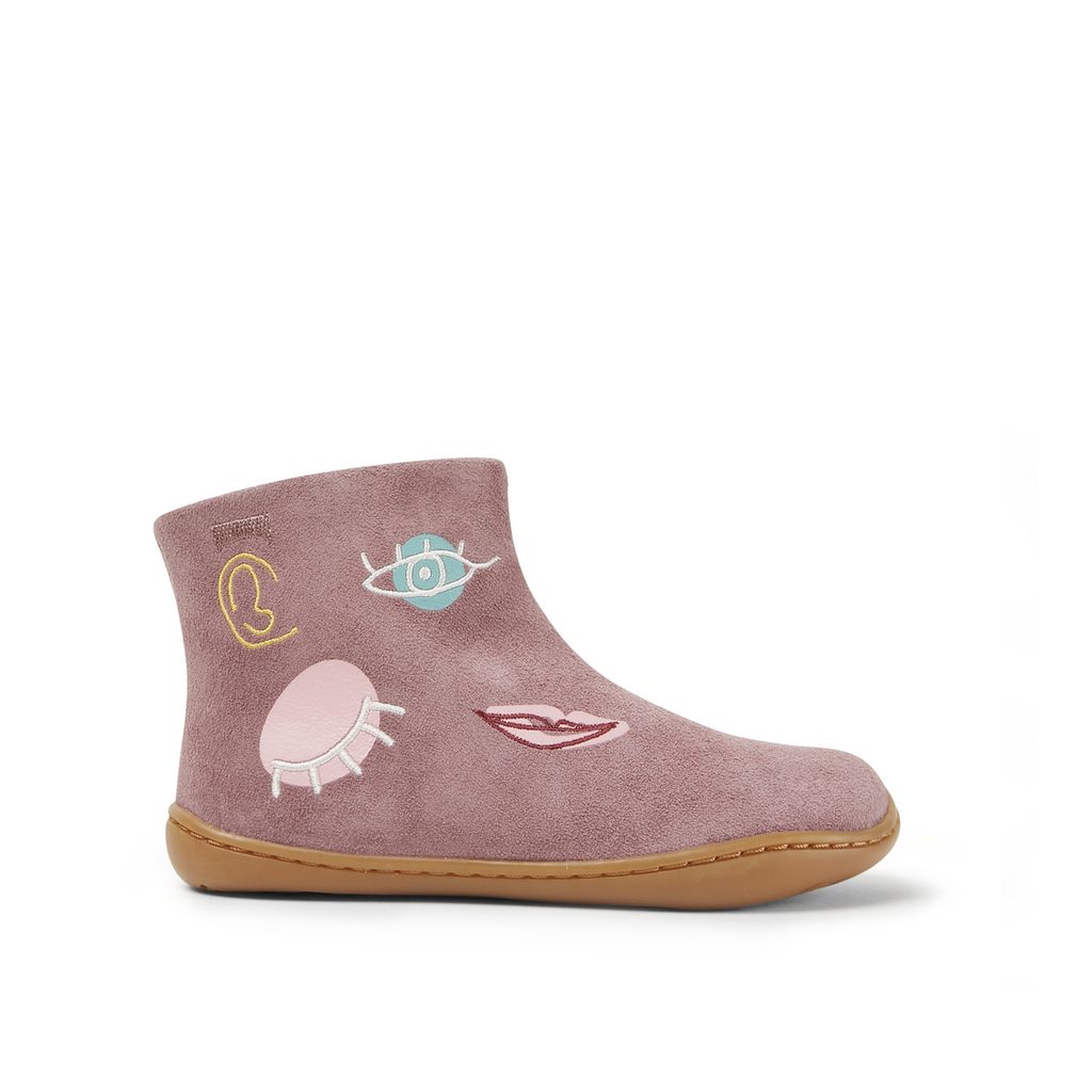 naBOSo – CAMPER PEU FACE KOTNÍKOVÉ BOTY Pink – Camper – Zimní zateplené –  Dětské – Zažijte pohodlí barefoot bot.