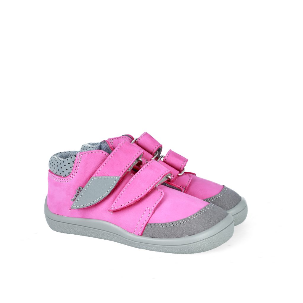 naBOSo – BEDA ALL-SEASON SHOES Rita Pink/Grey - narrower heel – BEDA –  All-year shoes – Children – Zažijte pohodlí barefoot bot.