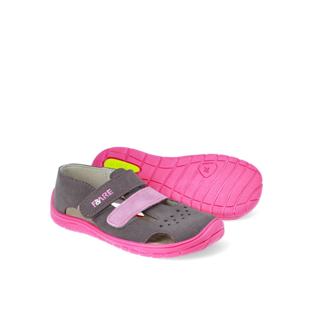 naBOSo – FARE BARE ECONOMIC SANDALS A JUNIOR Grey Pink – Fare Bare –  Sandals – Children – Experience the Comfort of Barefoot Shoes