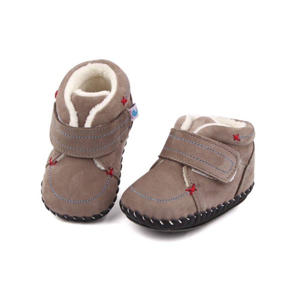 naBOSo - FREYCOO BOTIČKY S KOŽENOU PODRÁŽKOU Quinn šedé - Freycoo - Papuče,  Capáčky a boty pro první kroky - Dětské barefoot boty, Barefoot obuv - Síla  opravdovosti.