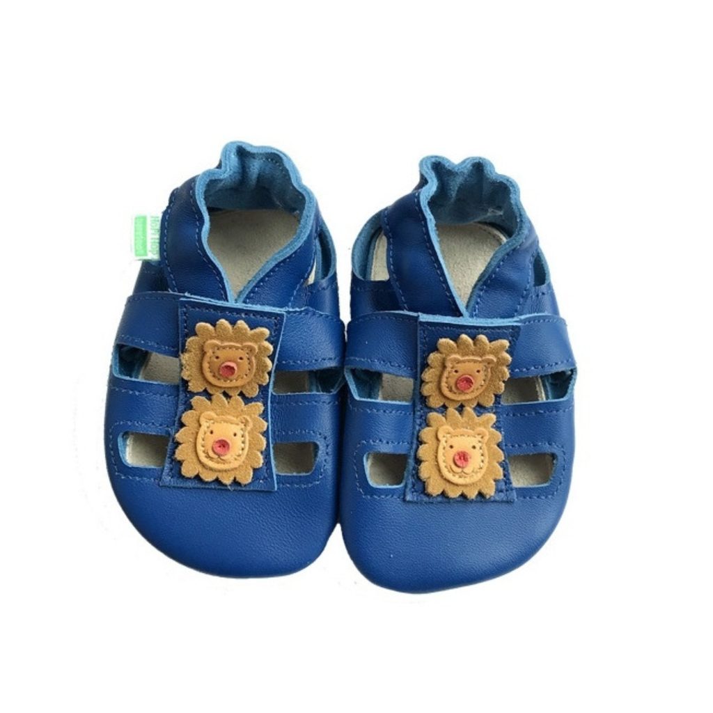 naBOSo – HOPI HOP BAREFOOT LEATHER SLIPPERS Blue Lion – Hopi Hop - Art pro  studio – Pre-Walkers – Children – Experience the Comfort of Barefoot Shoes