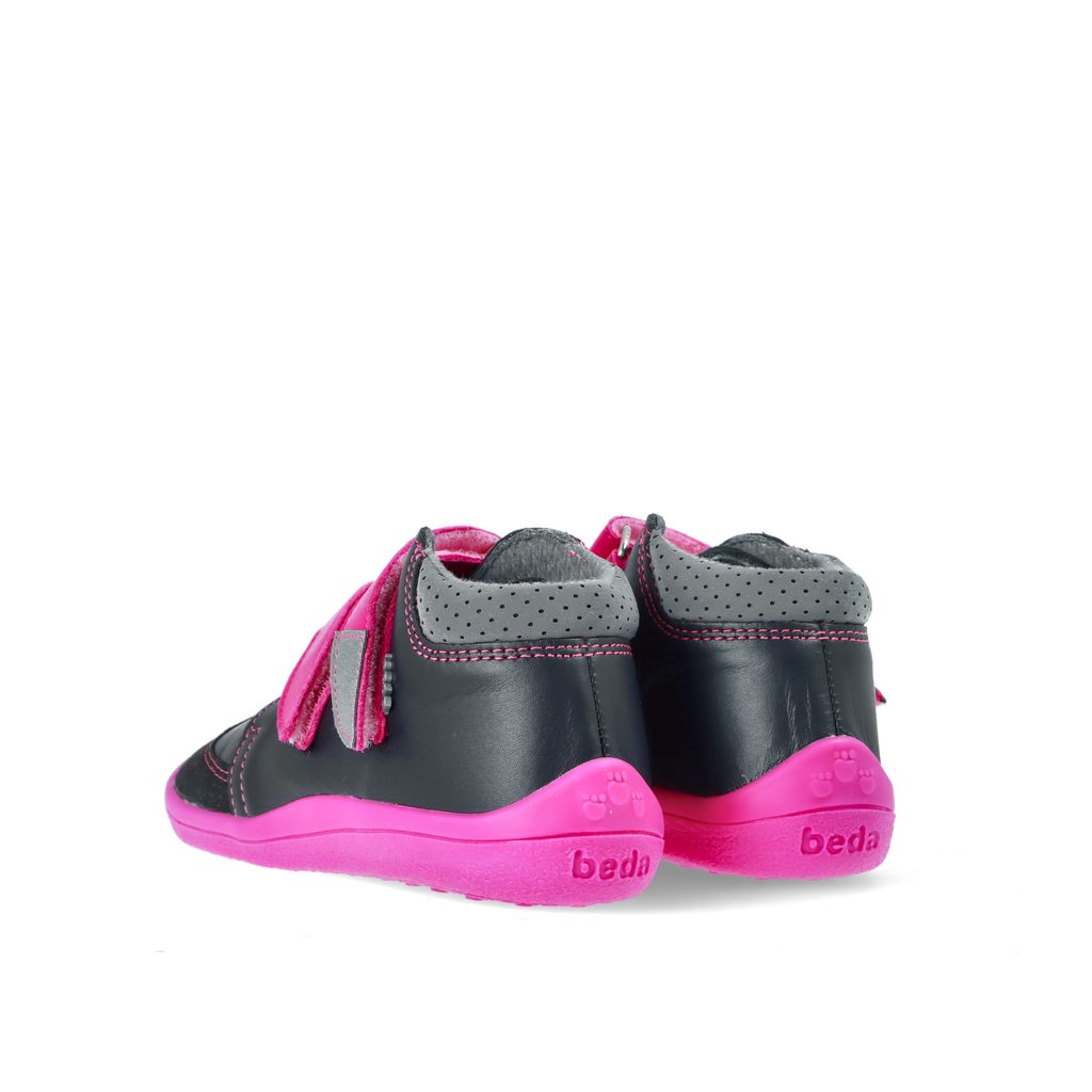 naBOSo – BEDA CELOROČNÍ EL Black Pink - užší kotník | Dětské celoroční  barefoot boty – BEDA – Celoroční – Dětské – Zažijte pohodlí barefoot bot