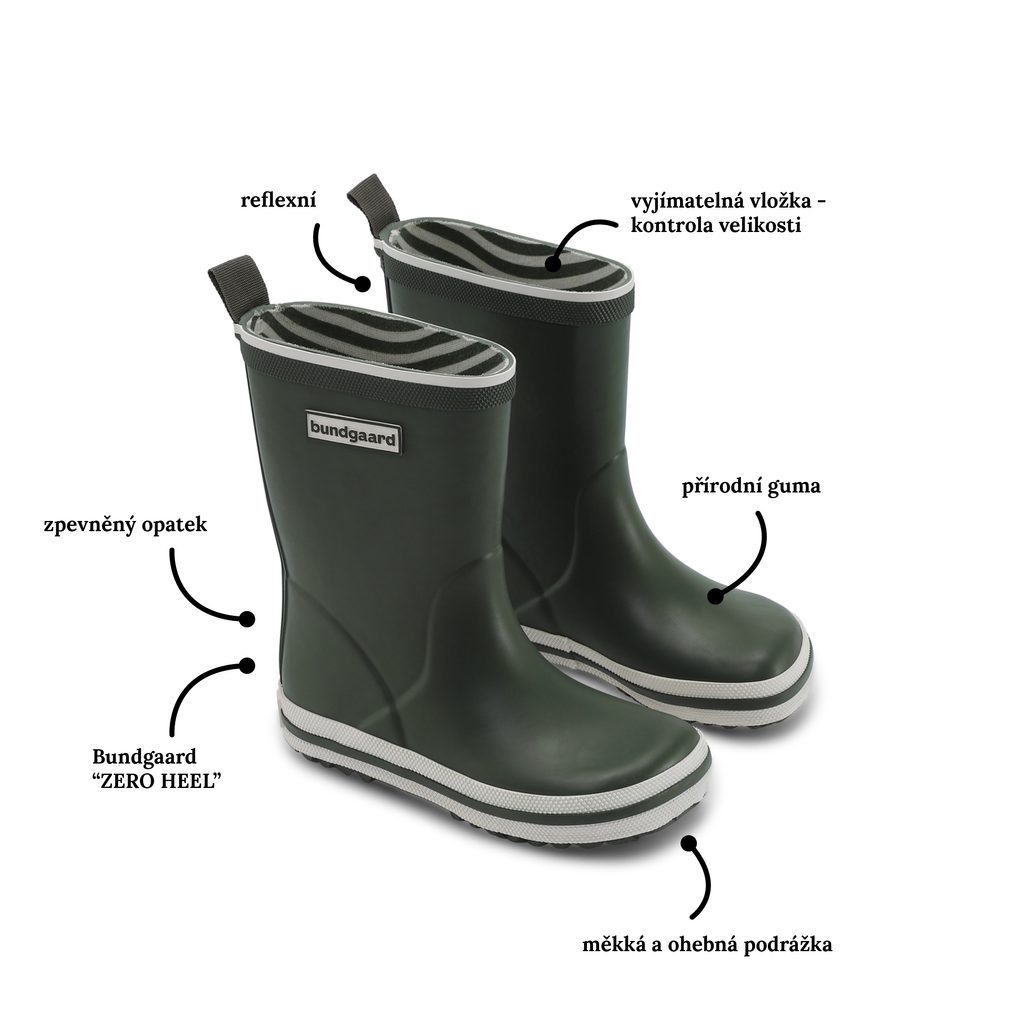 naBOSo – BUNDGAARD CLASSIC RUBBERR BOOT Army – Bundgaard – Rain Boots –  Children – Experience the Comfort of Barefoot Shoes