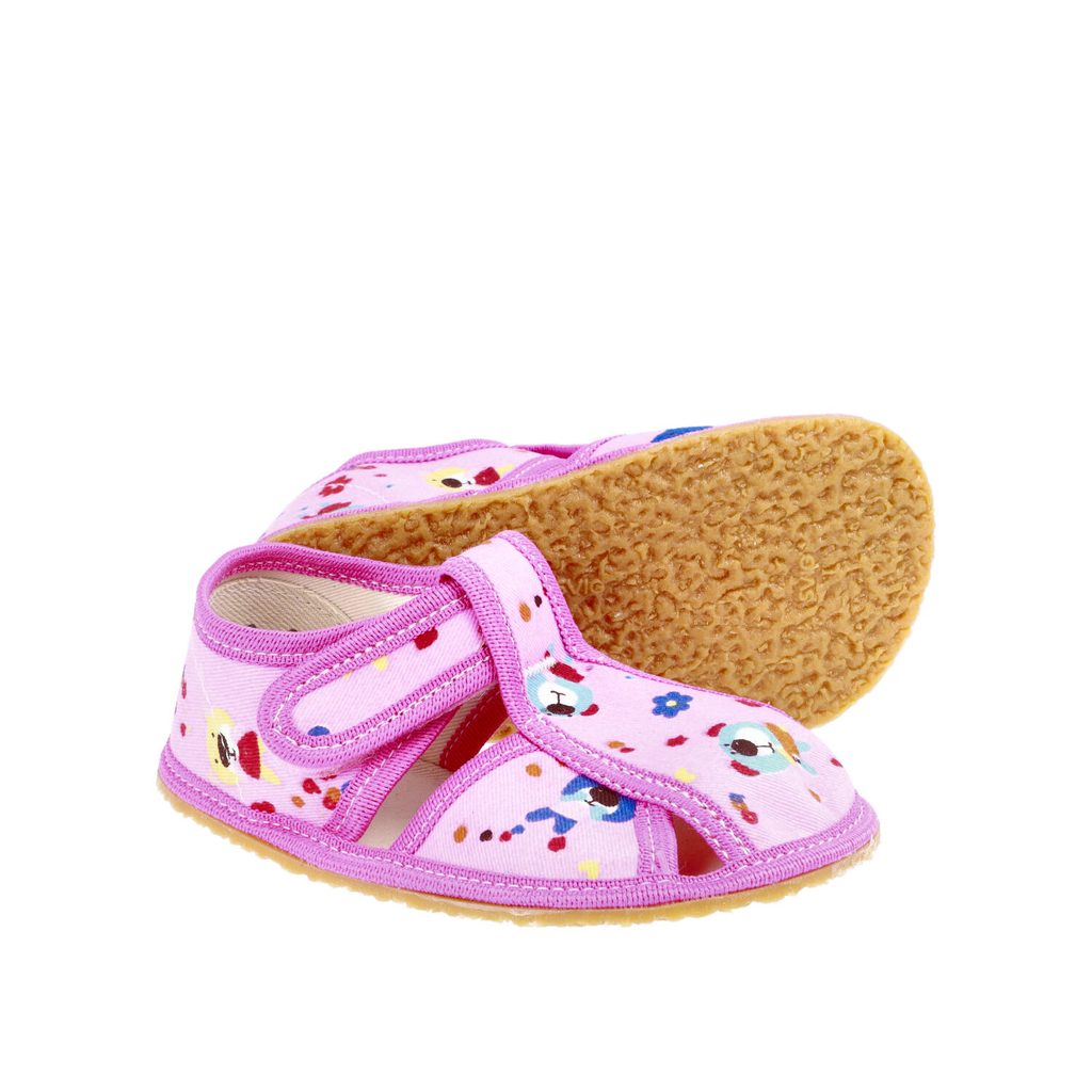 naBOSo – BABY BARE BAČKORY Pink Teddy – Baby Bare Shoes – Přezůvky – Dětské  – Zažijte pohodlí barefoot bot.
