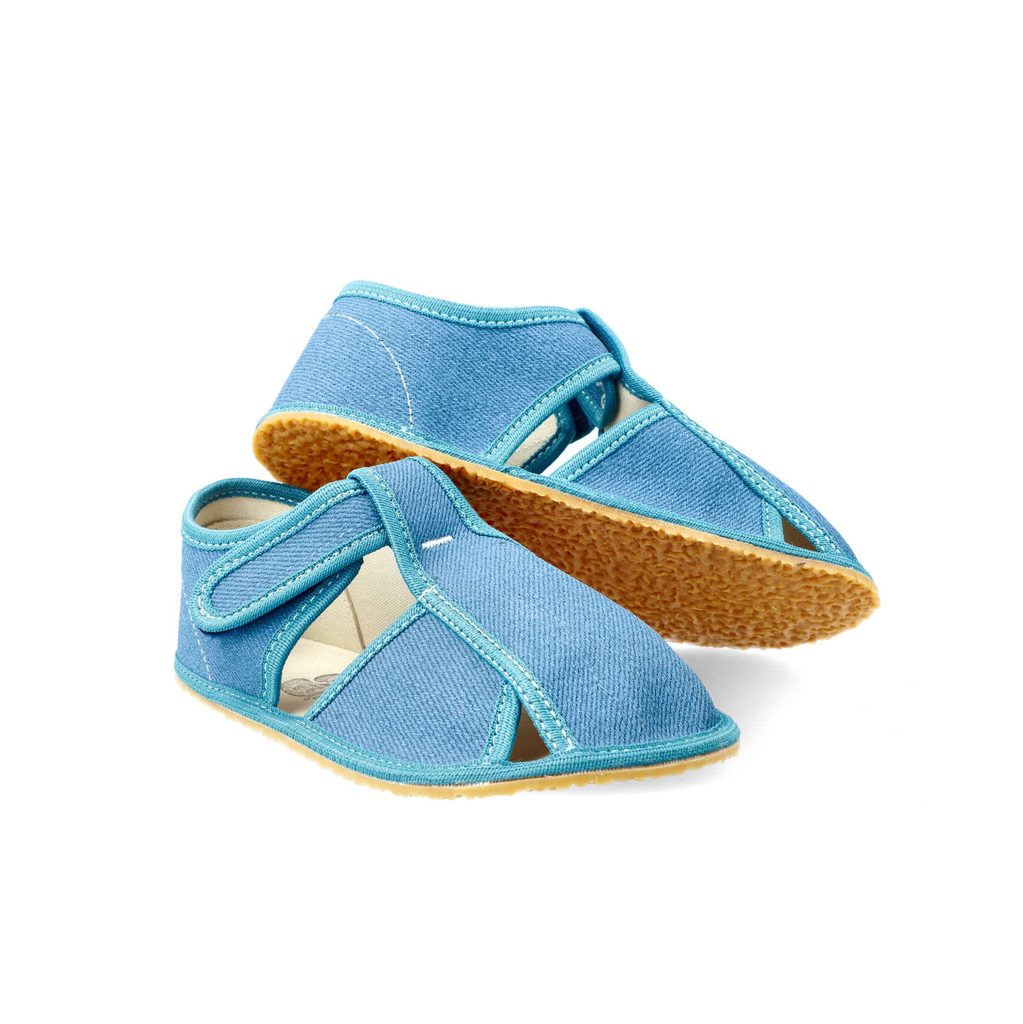 naBOSo – BABY BARE SLIPPERS Blue Denim – Baby Bare Shoes – Slippers –  Children – Zažijte pohodlí barefoot bot.