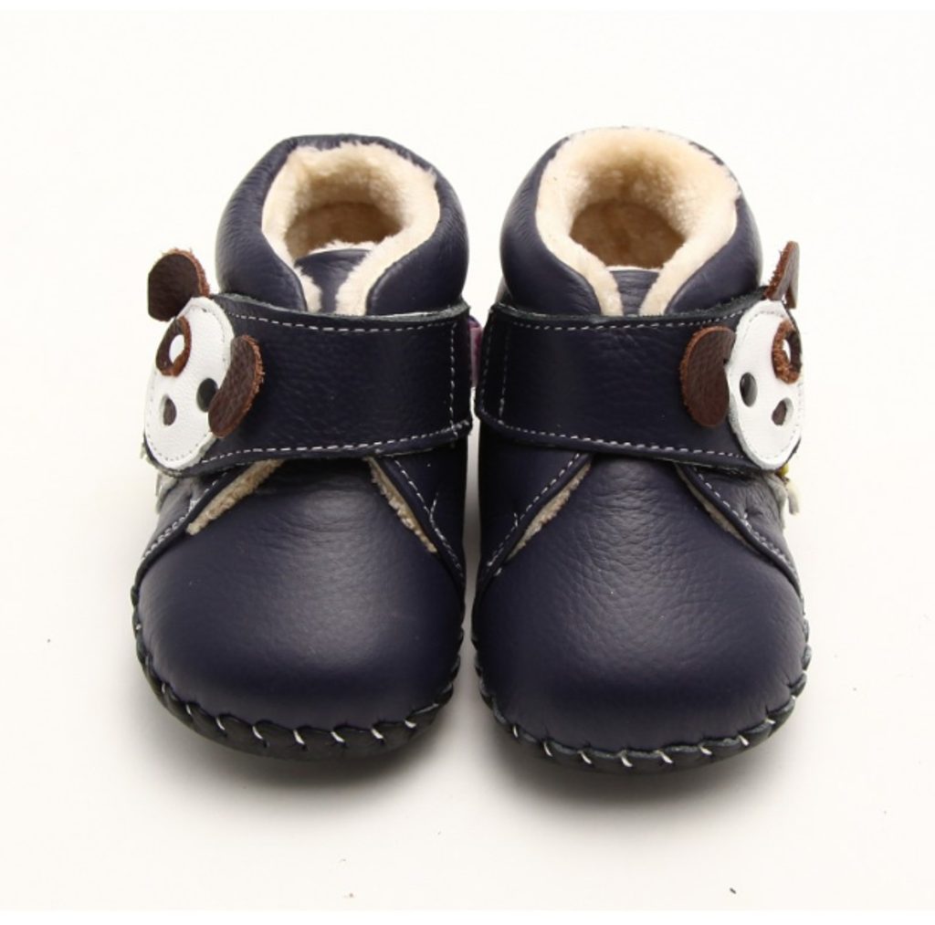 naBOSo - FREYCOO BOTIČKY S KOŽENOU PODRÁŽKOU Puppy modré - Freycoo -  Papuče, Capáčky a boty pro první kroky - Dětské barefoot boty, Barefoot  obuv - Síla opravdovosti.
