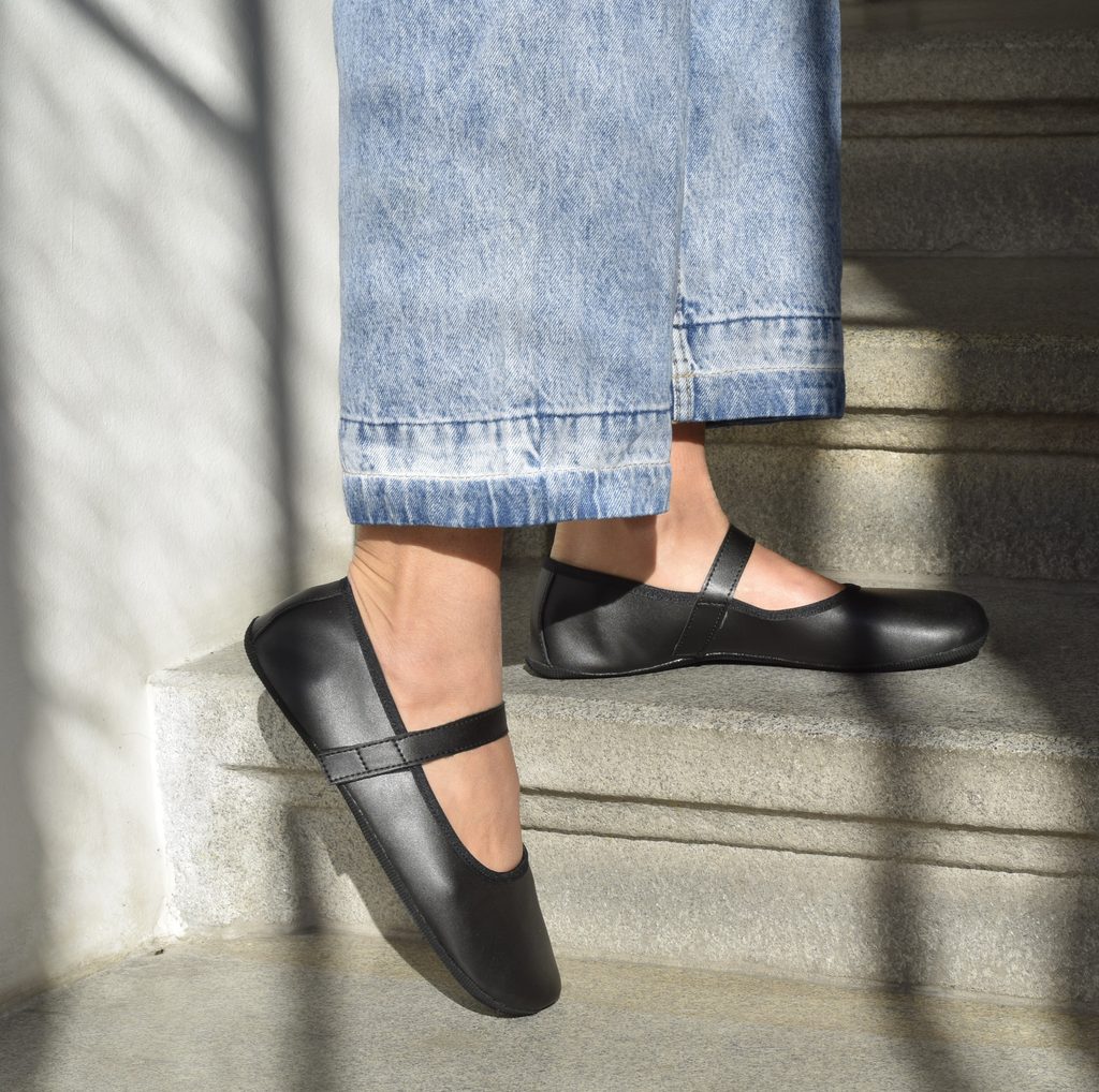 naBOSo – AHINSA ANANDA BARE FLATS Black – Ahinsa shoes® – Flats – Women –  Zažijte pohodlí barefoot bot.