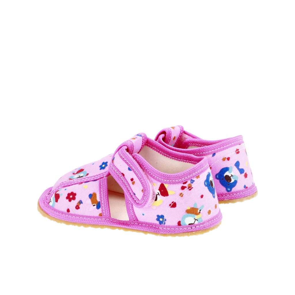 naBOSo – BABY BARE SLIPPERS Pink Teddy – Baby Bare Shoes – Slippers –  Children – Zažijte pohodlí barefoot bot.