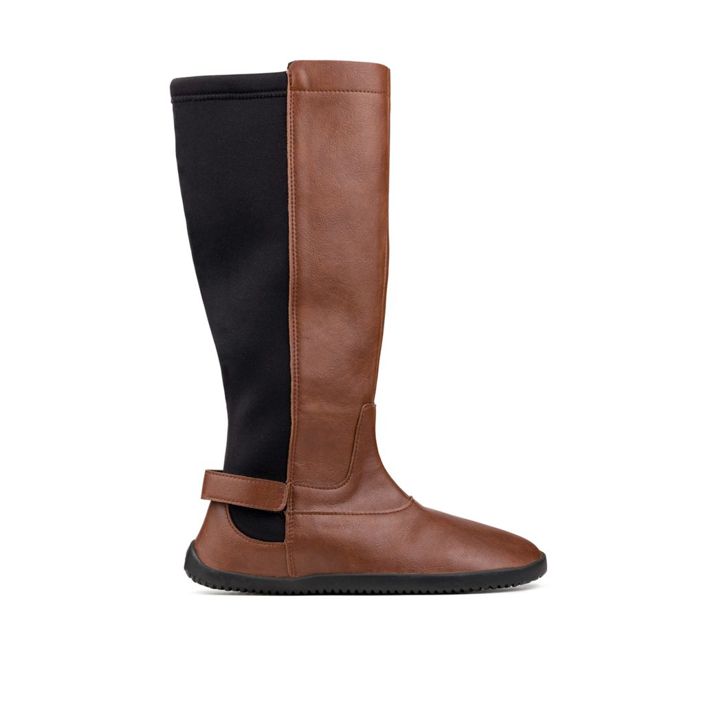 naBOSo – AHINSA SHOES BOOTS Brown – Ahinsa shoes® – Tall Boots – Women –  Zažijte pohodlí barefoot bot.