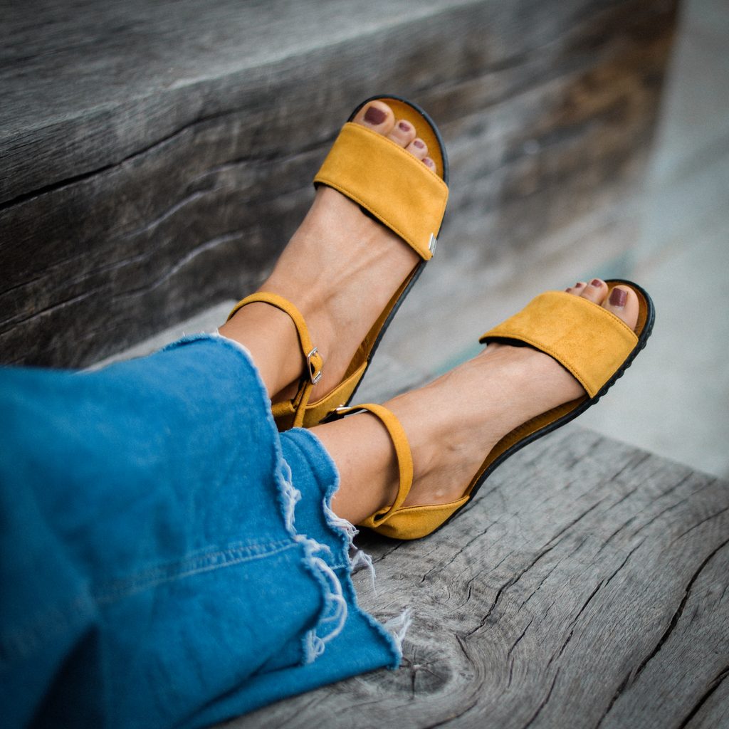 naBOSo – LEGUANO JARA Yellow | Dámské barefoot sandály – leguano – Sandály  – Dámské – Zažijte pohodlí barefoot bot