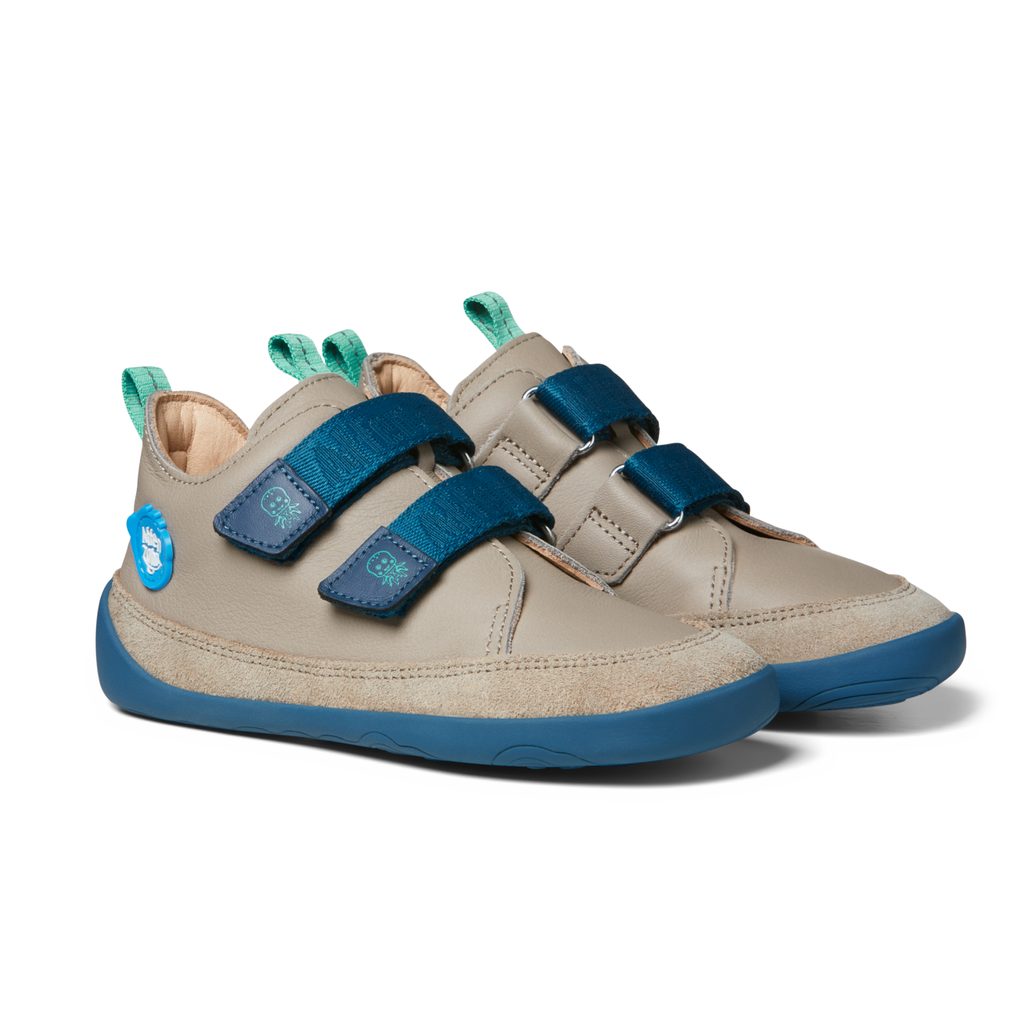 naBOSo – AFFENZAHN LEATHER SNEAKER OCTOPUS Grey Blue – AFFENZAHN – Sneakers  – Children – Zažijte pohodlí barefoot bot.