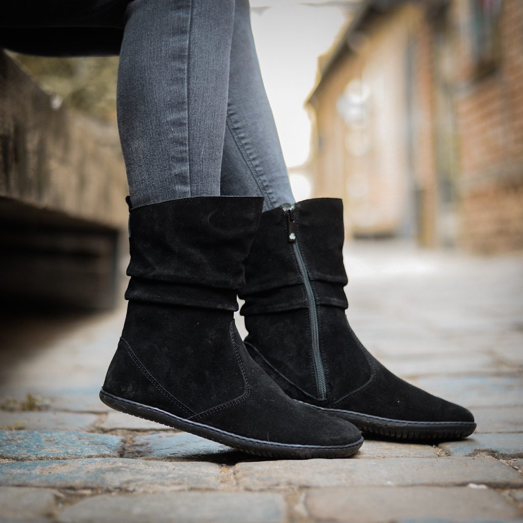 naBOSo – GROUNDIES ODESSA Barefoot+ Black – Groundies – Tall Boots – Women  – Experience the Comfort of Barefoot Shoes