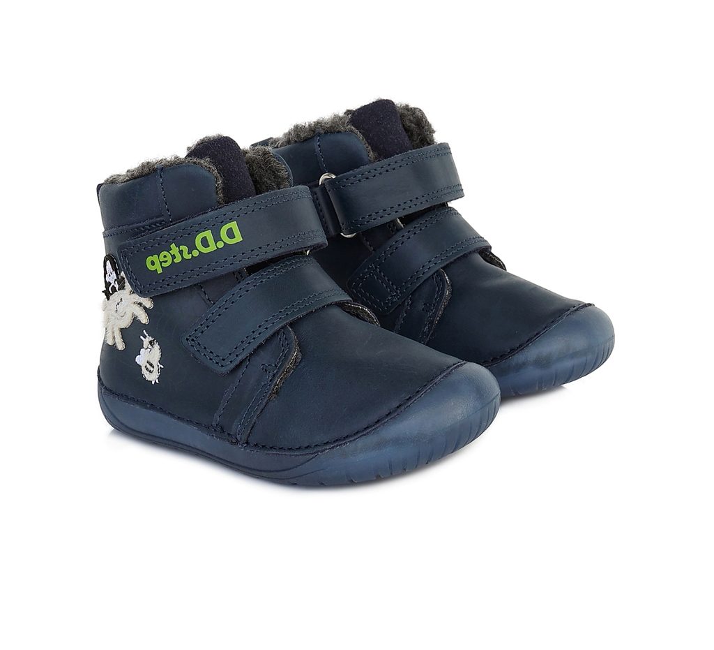 naBOSo – D.D.STEP W070-111 ZIMNÍ KOTNÍKOVÉ BOTY Modré – D.D.step – Zimní  zateplené – Dětské – Zažijte pohodlí barefoot bot.