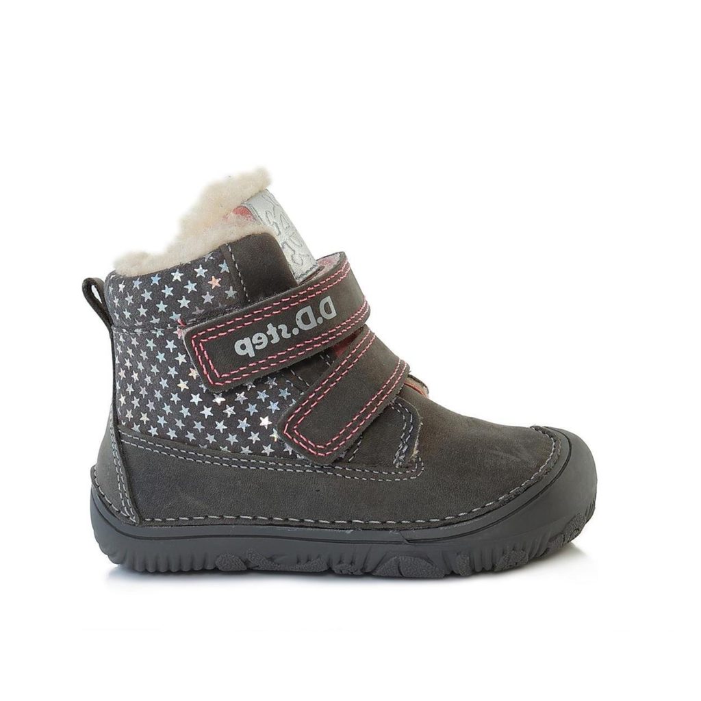 naBOSo – D.D.STEP W073-29B WINTER ANKLE BOOTS Grey and Pink – D.D.step –  Winter insulated shoes – Children – Zažijte pohodlí barefoot bot
