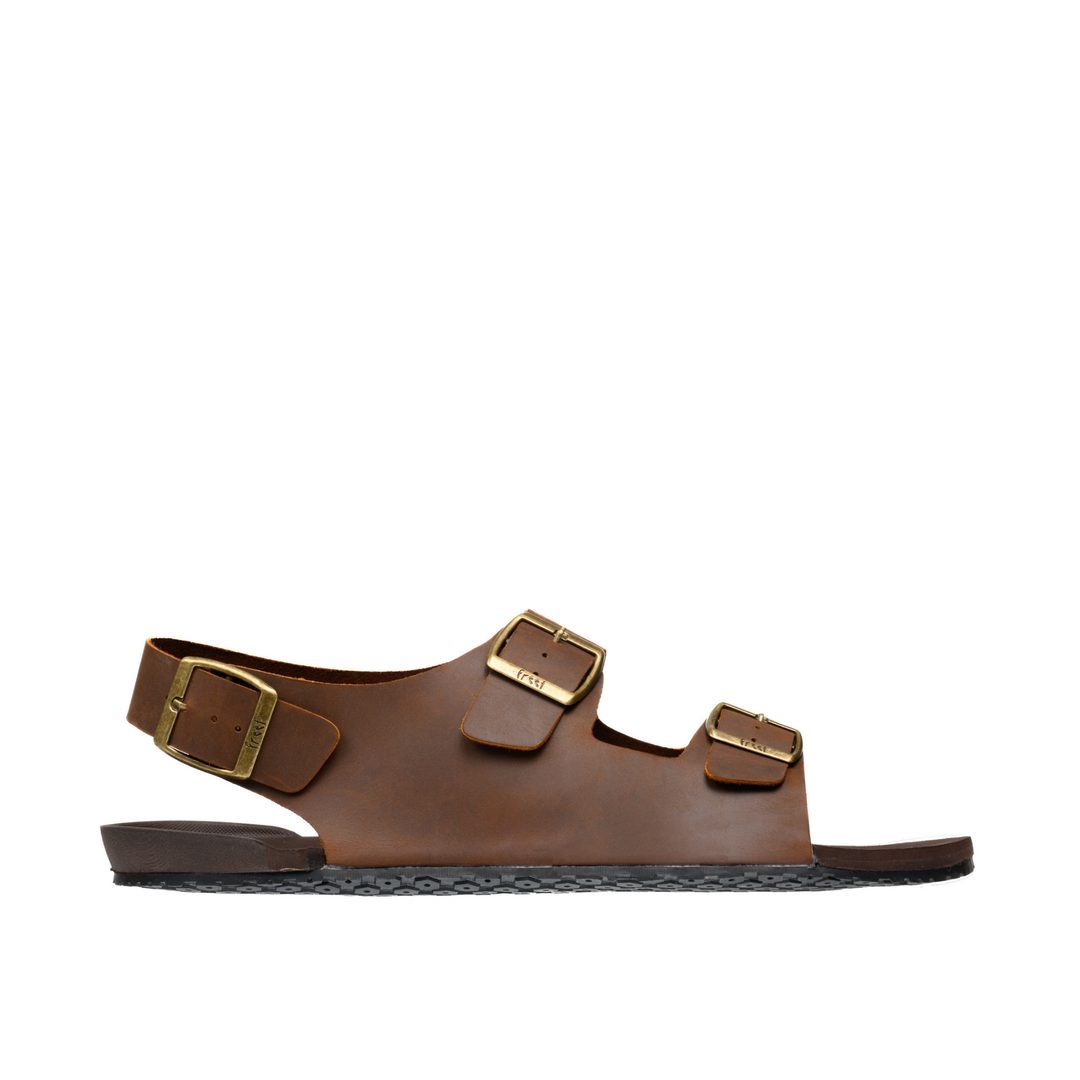 NABOLY Men\'s Brown Leather Adjustable Strap Sandals naboly slippers for men Sandals mens slides shoes Leather  main image 3