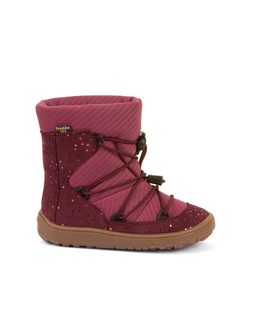 FRODDO ZIMNÍ TEX TRACK WOOL Bordeaux+ | Dětské zimní zateplené barefoot boty