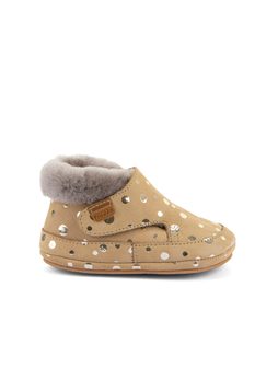 FRODDO ZIMNÍ CAPÁČKY FURRY WALKERS Gold+ | Dětské první zateplené barefoot botičky