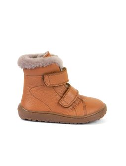 FRODDO KOTNÍKOVÉ ZIMNÍ FURRY BOOT Cognac | Dětské zimní zateplené barefoot boty