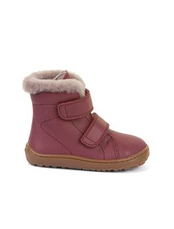FRODDO KOTNÍKOVÉ ZIMNÍ FURRY BOOT Bordeaux | Dětské zimní zateplené barefoot boty