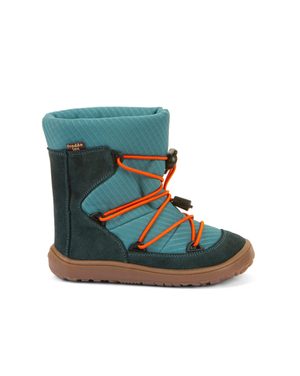 FRODDO ZIMNÍ TEX TRACK WOOL Petroleum | Dětské zimní zateplené barefoot boty