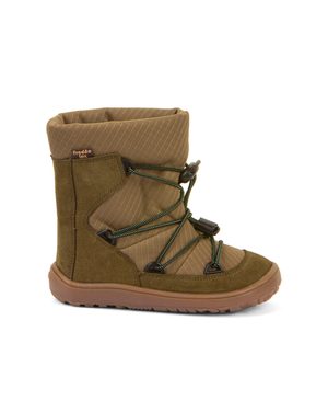 FRODDO ZIMNÍ TEX TRACK WOOL Olive | Dětské zimní zateplené barefoot boty
