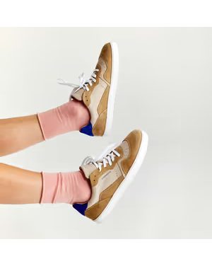 GROUNDIES NOVA GS1 Beige/Indigo Blue | Barefoot tenisky