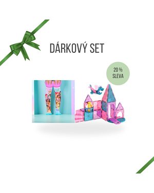 DĚTSKÝ DÁRKOVÝ SET PRO PRINCEZNU Magnetická stavebnice CASTLE 25 DÍLŮ a Podkolenky MADMIA