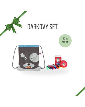 DĚTSKÝ DÁRKOVÝ BAREVNÝ SET Affenzahn vak na záda DOG a Voskovky