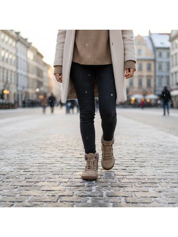 FRODDO VYŠŠÍ KOŽENÉ ZIMNÍ TEX LACES Black | Zimní zateplené barefoot boty