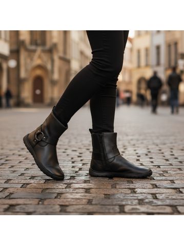 GROUNDIES PHOENIX 2.0 Black | Dámské barefoot kotníkové boty