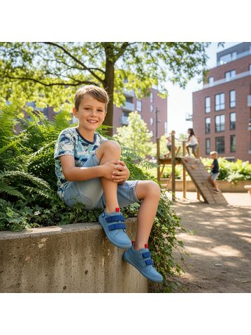 AFFENZAHN SNEAKER LEATHER BUDDY SHARK Blue | Dětské barefoot tenisky