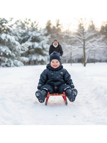 BUNDGAARD MALIK Navy Dino | Dětské zateplené barefoot holínky
