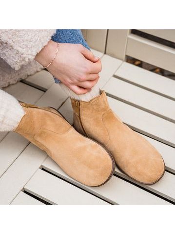 GROUNDIES CAMDEN MID WOMEN Beige | Dámské chelsea zateplené barefoot boty