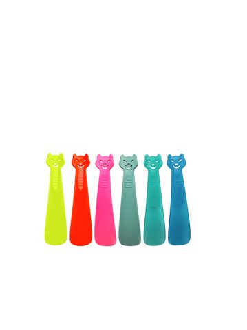 OBOUVACÍ LŽÍCE BUBLE PLASTOVÁ 18 CM KOČKA Červená neon