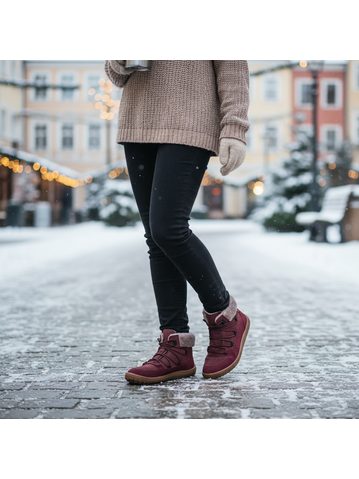 FRODDO VYŠŠÍ KOŽENÉ ZIMNÍ TEX LACES Black | Zimní zateplené barefoot boty