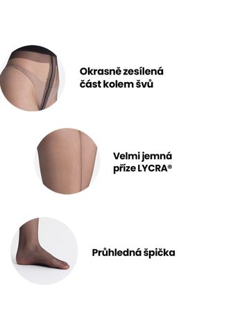 PUNČOCHY TRANSPARENTNÍ NADOTEC JEMNOSTI 8 DEN Béžové