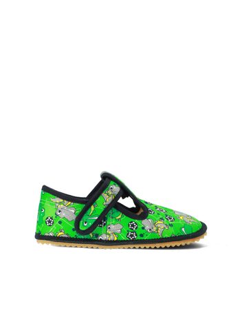 BEDA PAPUČE BF 060010/W DINOBALL Green – Široké | Dětské barefoot přezůvky