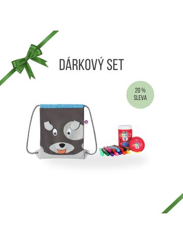 DĚTSKÝ DÁRKOVÝ BAREVNÝ SET Affenzahn vak na záda DOG a Voskovky