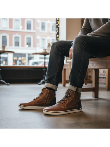 LEGUANO ICEBARE Brown | Kotníčkové zateplené barefoot boty