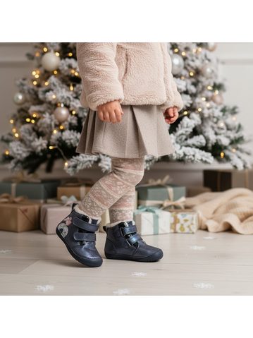 D.D.STEP W070-42522A ZIMNÍ KOTNÍKOVÉ BOTY Chocolate | Dětské zimní zateplené barefoot boty