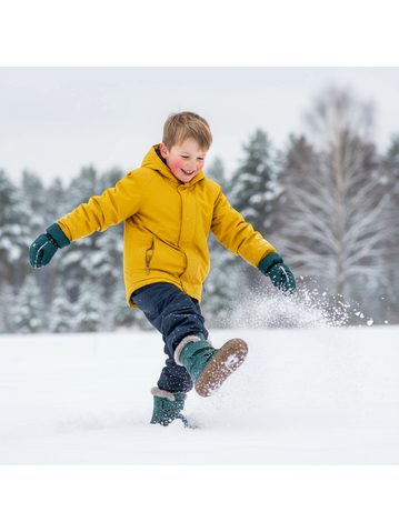 FRODDO ZIMNÍ TEX TRACK WOOL Denim+ | Dětské zimní zateplené barefoot boty
